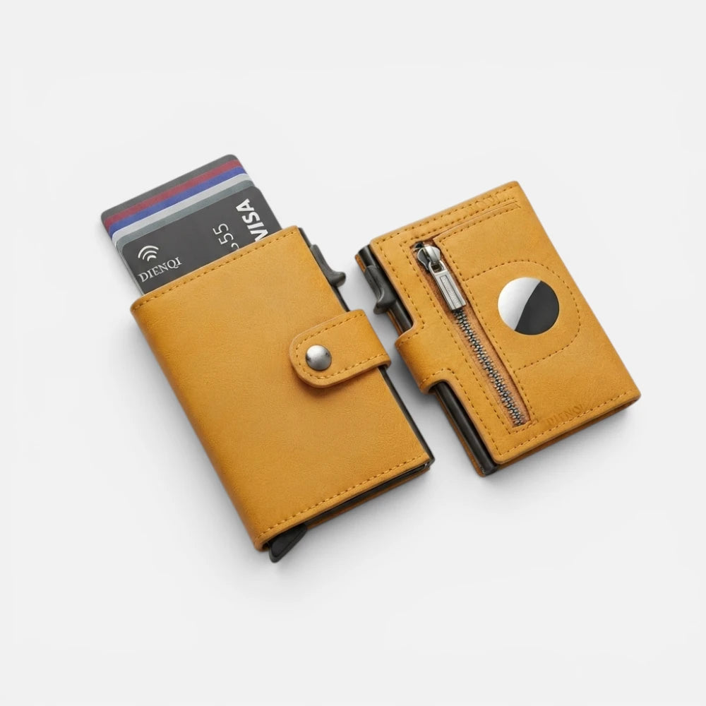 Porte-Cartes Éjectable avec Emplacement AirTag et Anti-RFID