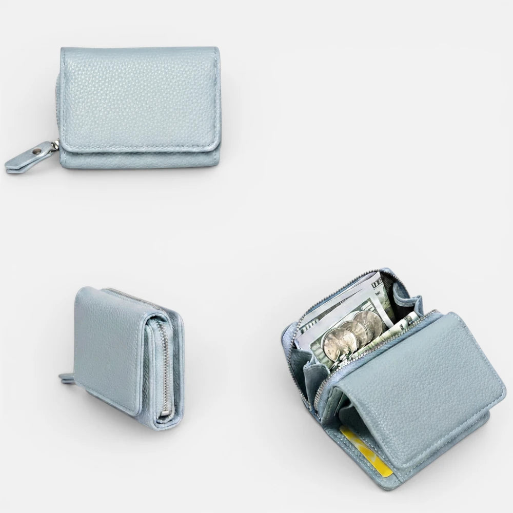 Portefeuille Multi-Compartiment En Cuir