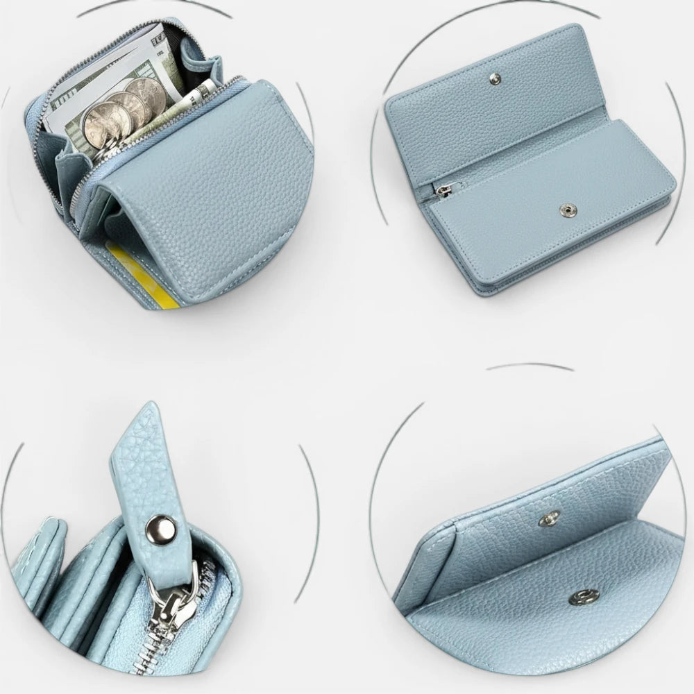 Portefeuille Multi-Compartiment En Cuir
