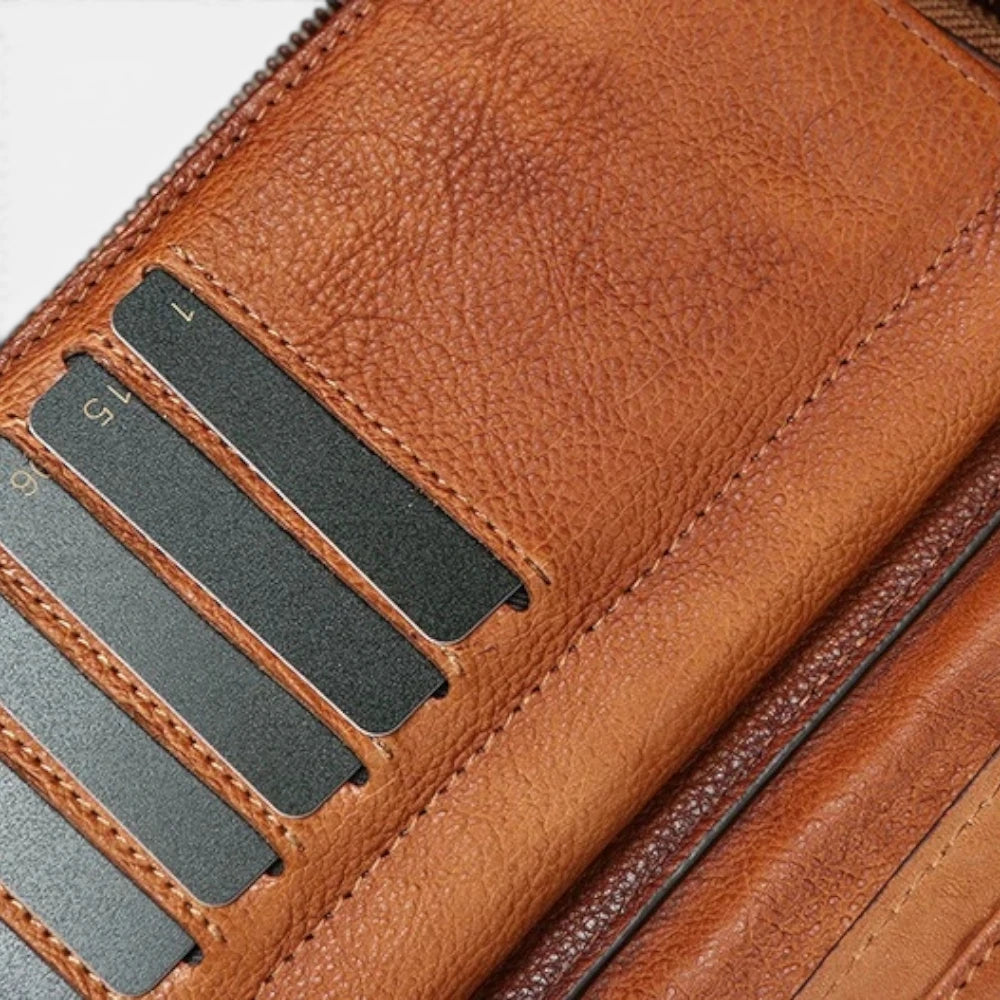 Portefeuille Chéquier En Cuir Vintage