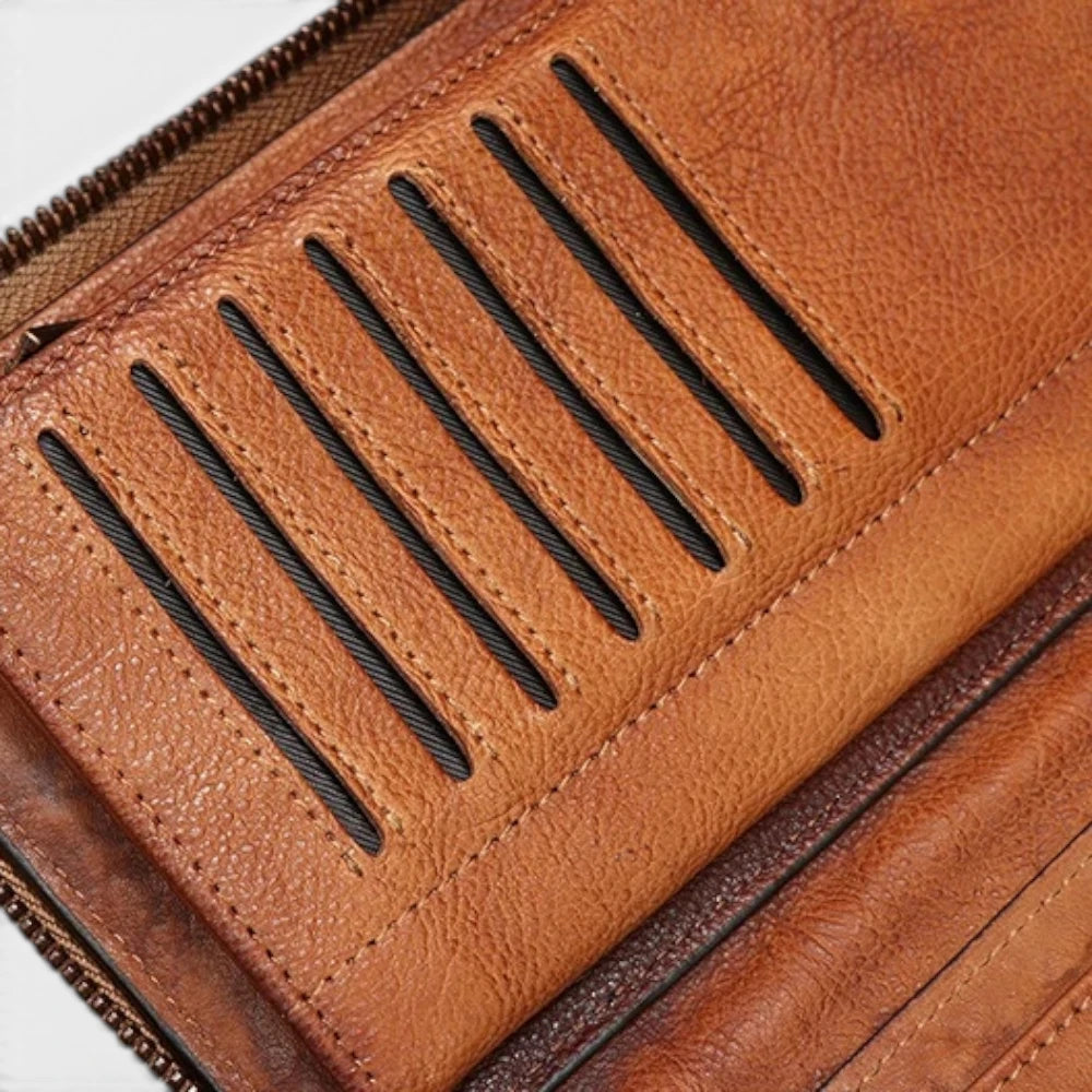 Portefeuille Chéquier En Cuir Vintage