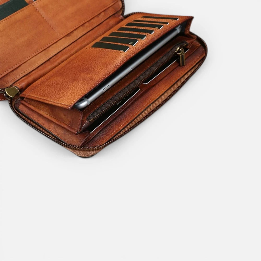 Portefeuille Chéquier En Cuir Vintage