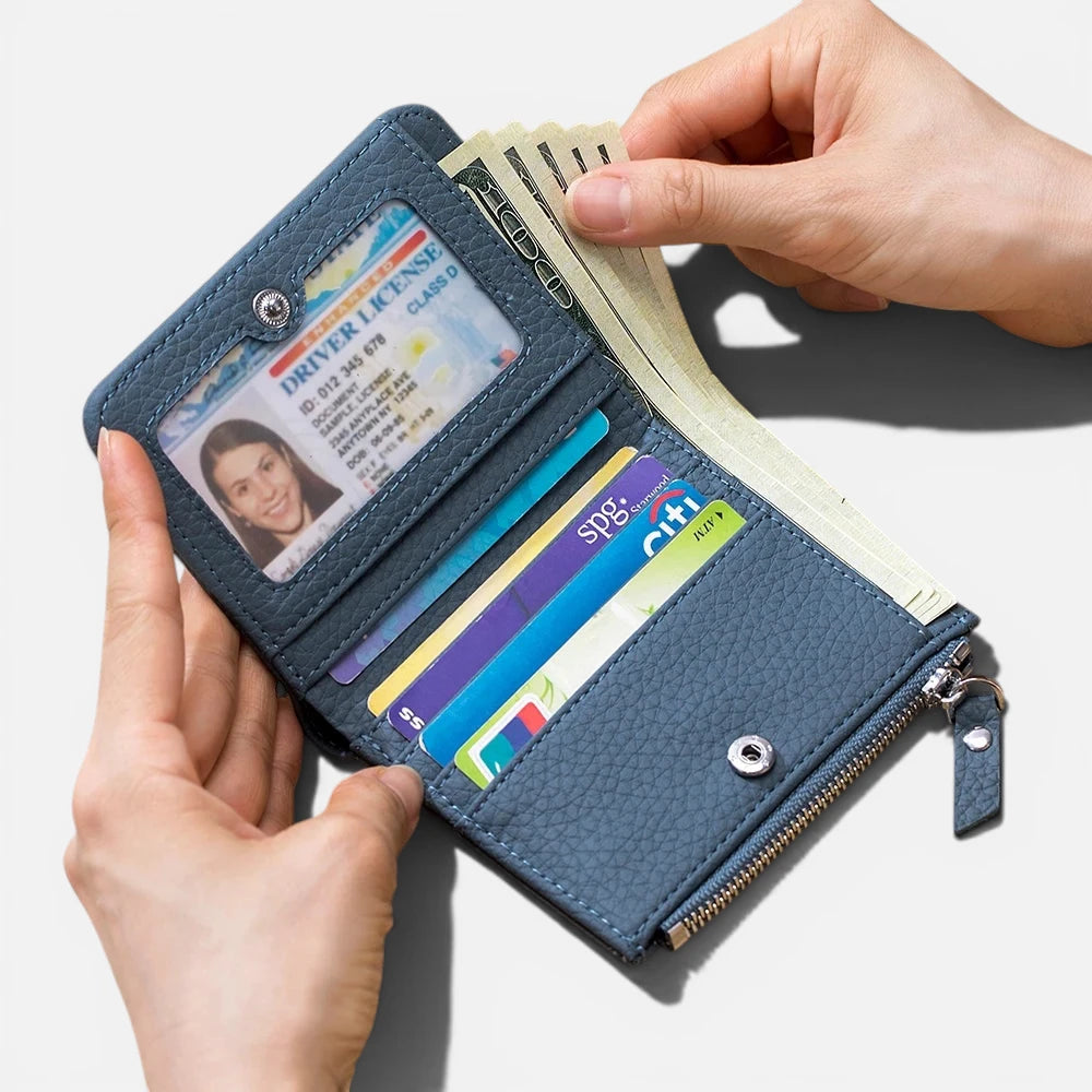Portefeuille Compact En Cuir