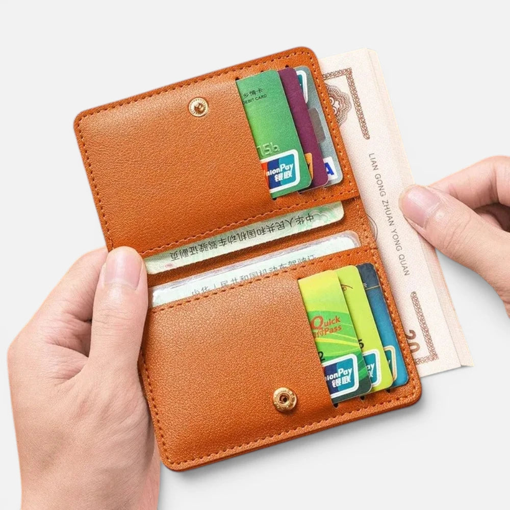 Petit Porte-Cartes de Crédit Ultra-Fin avec Compartiment Billets