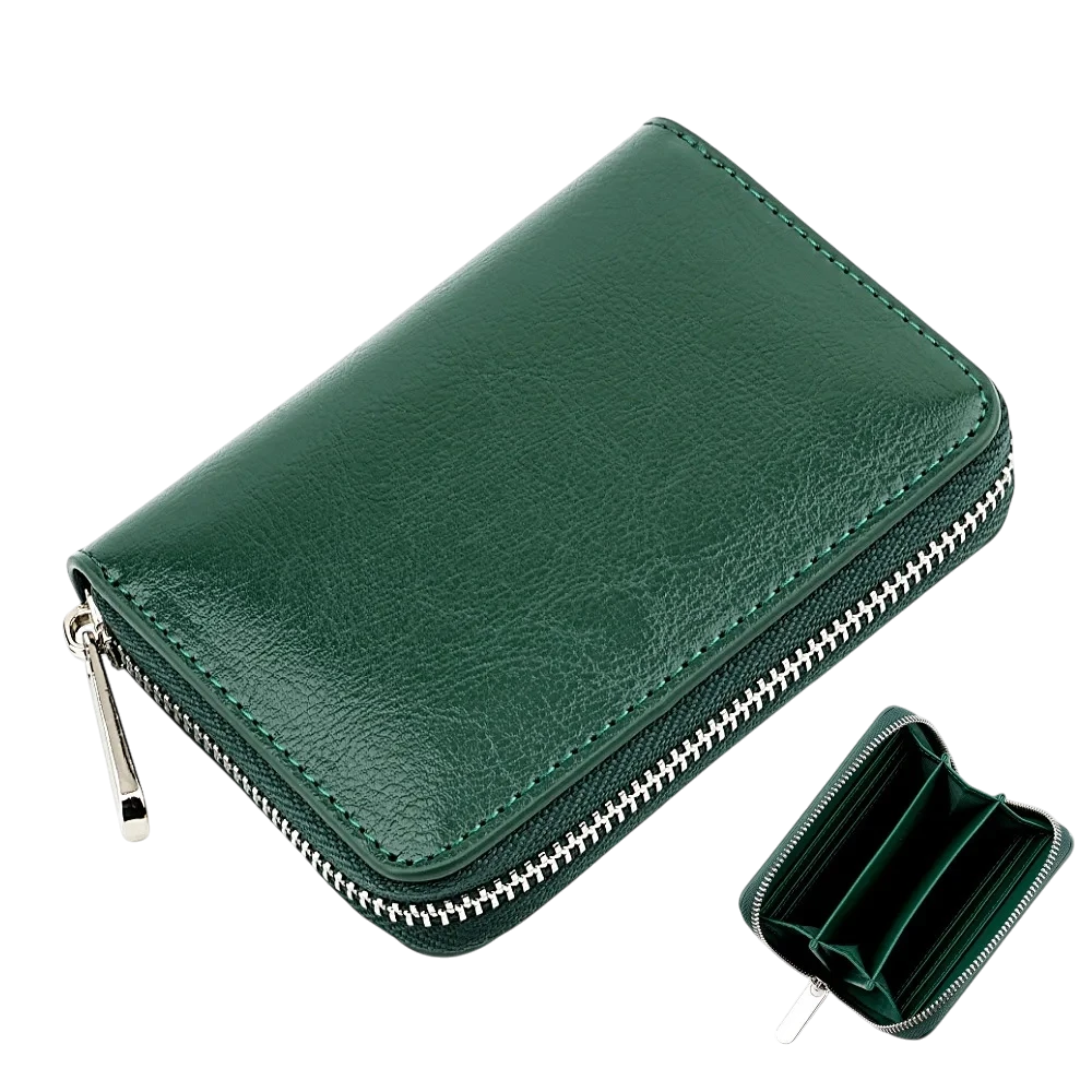 Portefeuille Court en Cuir avec Fermeture Éclair Zippée