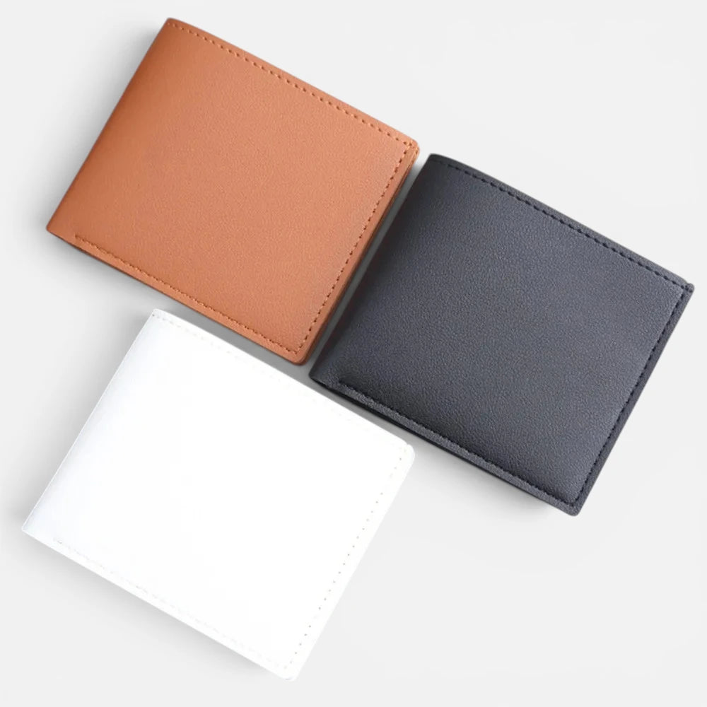 Portefeuille Homme Ultra-Fin Pliable en Cuir