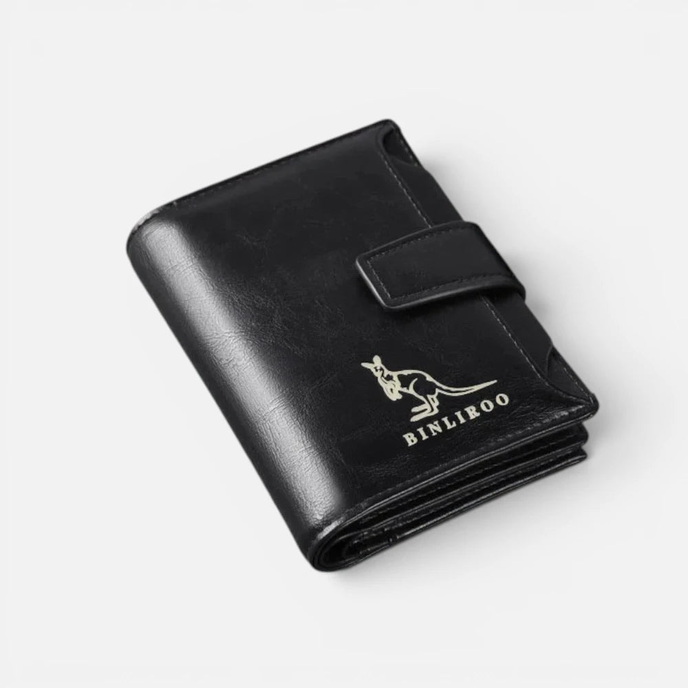 Portefeuille Homme Anti-RFID en Cuir Vintage avec Fermeture Éclair