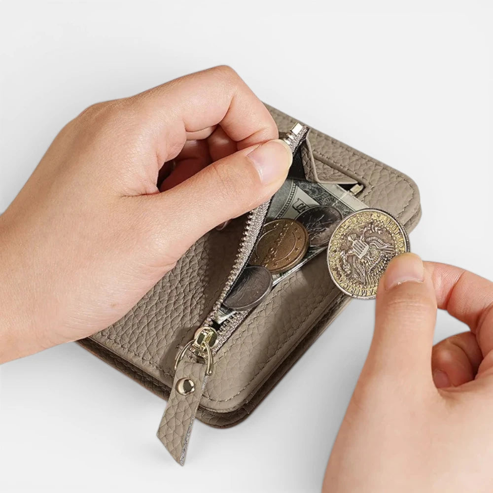 Mini Portefeuille En Cuir