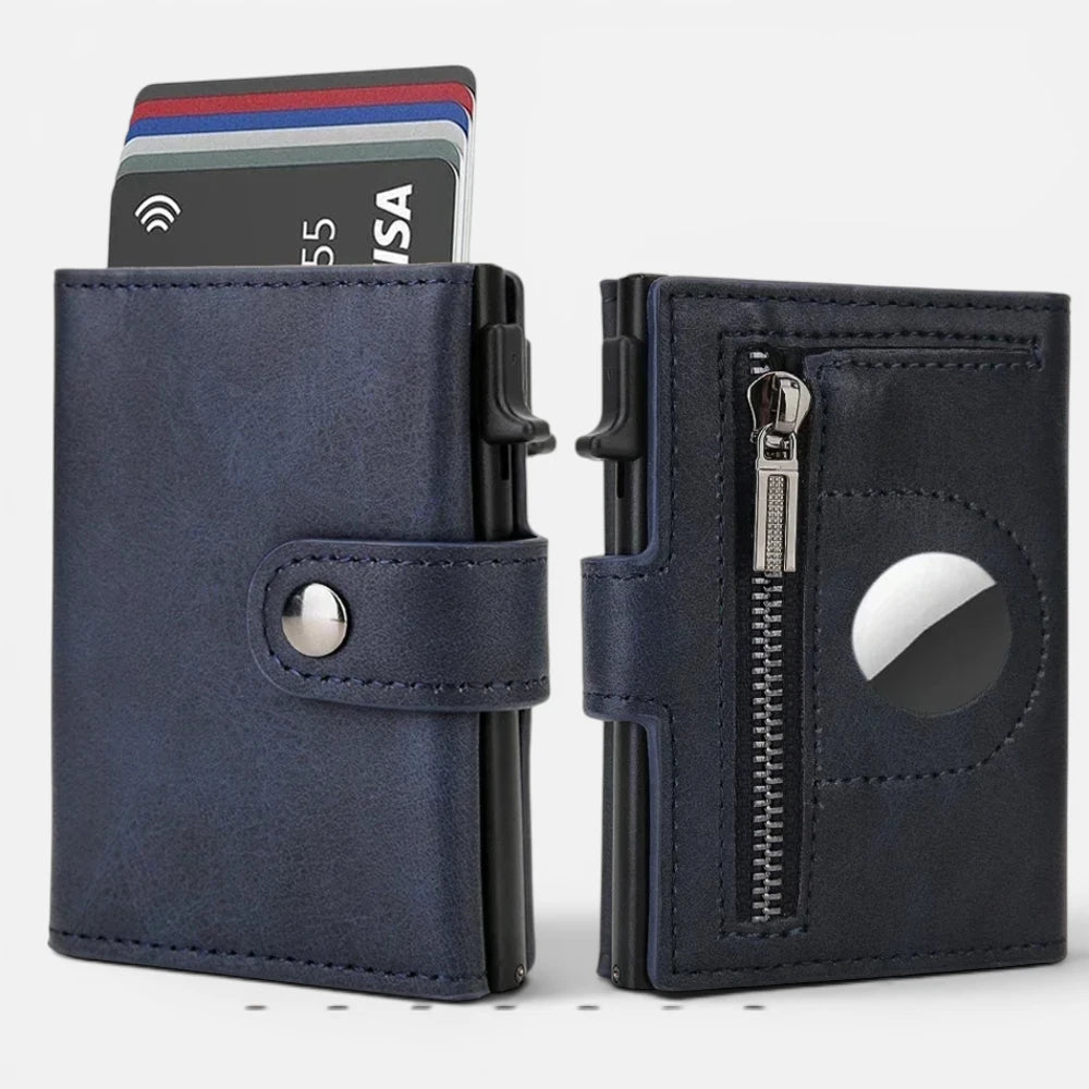 Porte-Cartes Éjectable avec Emplacement AirTag et Anti-RFID