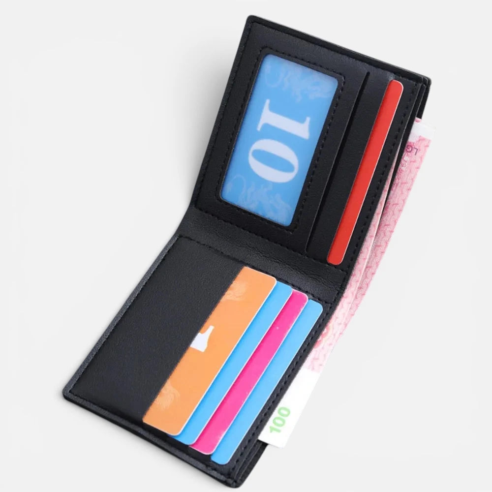 Portefeuille Homme Ultra-Fin Pliable en Cuir