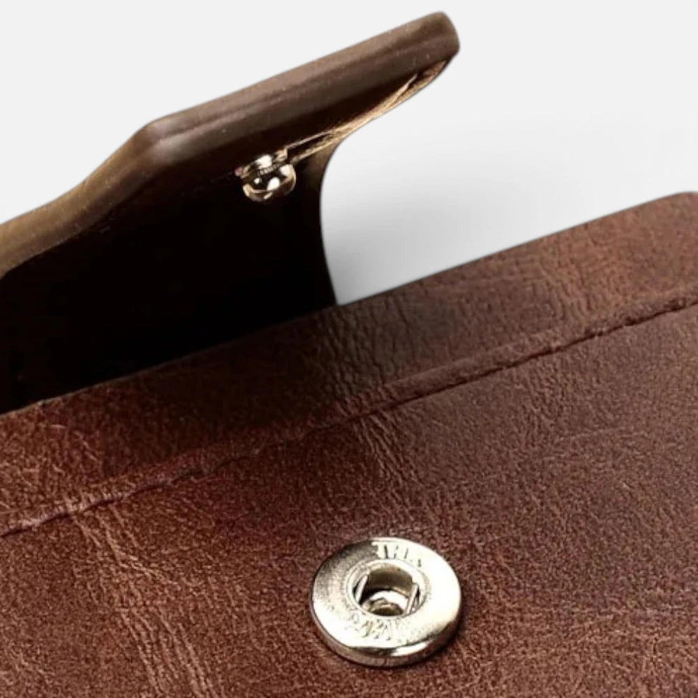 Portefeuille Homme Anti-RFID en Cuir Vintage avec Fermeture Éclair