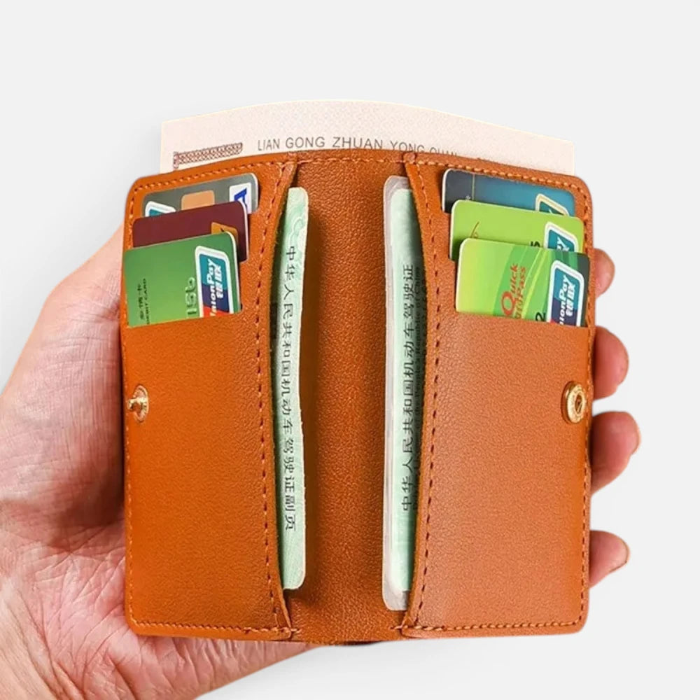 Petit Porte-Cartes de Crédit Ultra-Fin avec Compartiment Billets