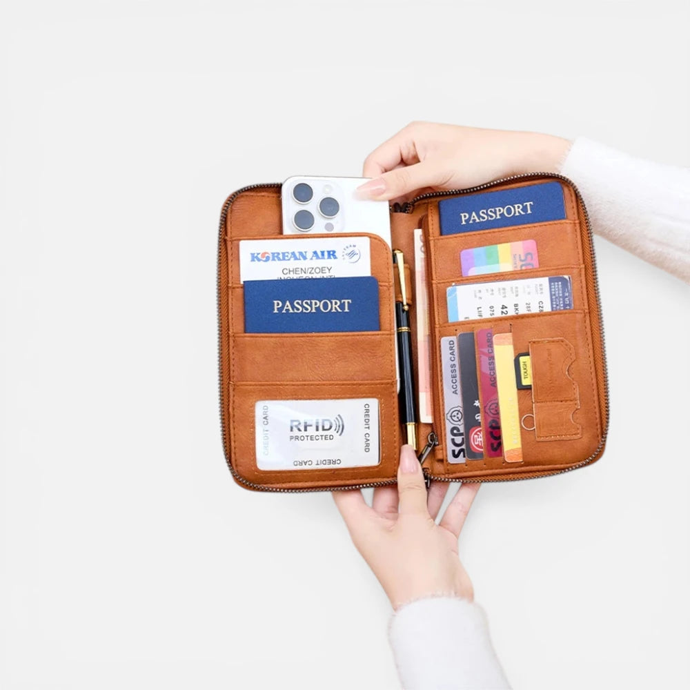 Portefeuille De Voyage En Cuir